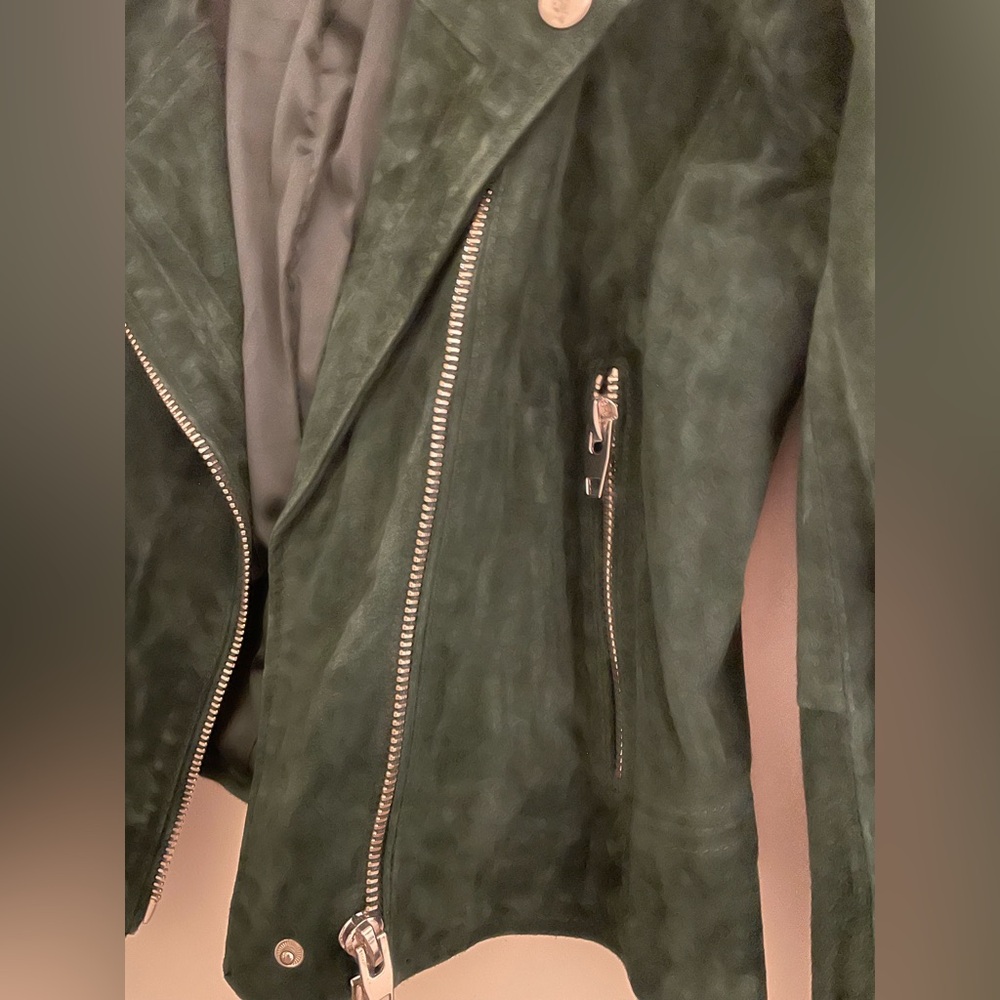C&C Green Suede Leather Jacket - Picture 3 of 5